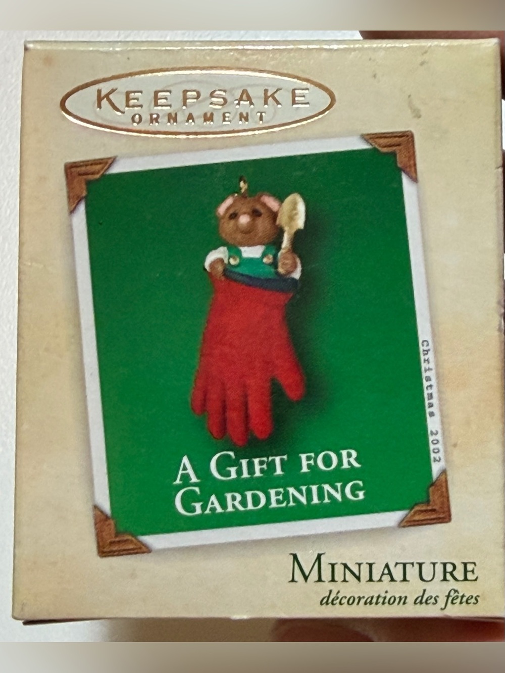 Vintage 2002 Hallmark Keepsake Miniature Ornament "A Gift For Gardening" Mouse